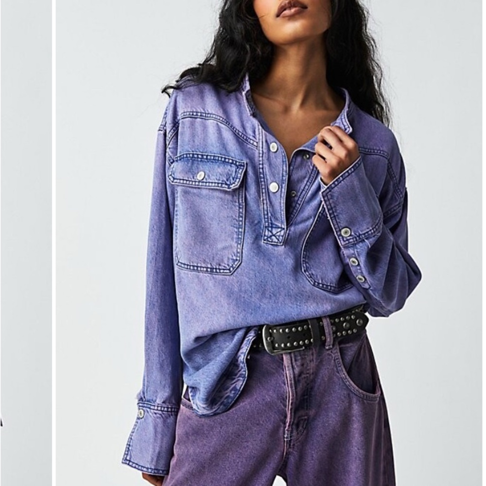 NWOT We The Free | Free People | Nona Trapeze Swing Top Lupine Overdye